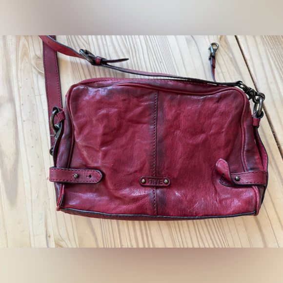 Frye Purse Handbag Red Crossbody - Picture 4 of 6